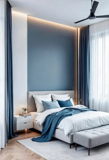 chambre-bleu-nuit-et-bois
