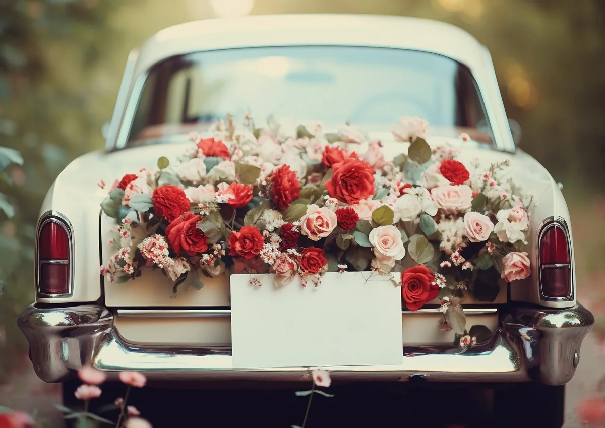 décoration voiture mariage