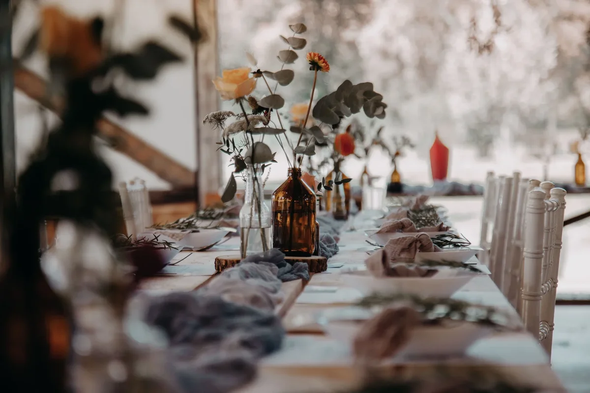 décoration table mariage bohème